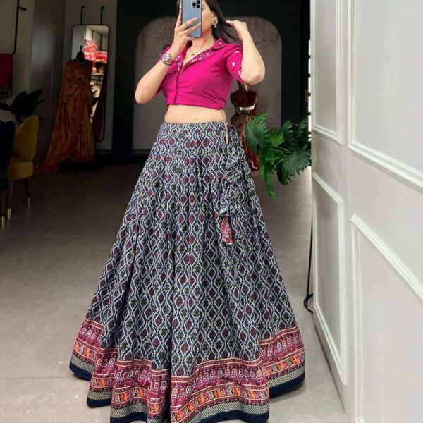Women's Printed Ethnic Lehenga Choli Set with Embroidered Blouse ? Stylish Festive Wear